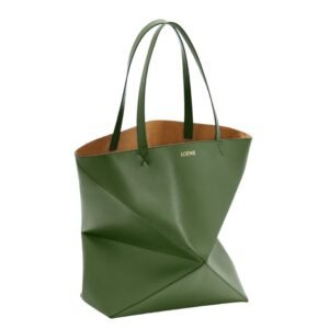 LOEWE XL PUZZLE FOLD TOTE BAG IN SHINY CALFSKIN