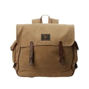 RALPH LAUREN LEATHER-TRIM CANVAS BACKPACK