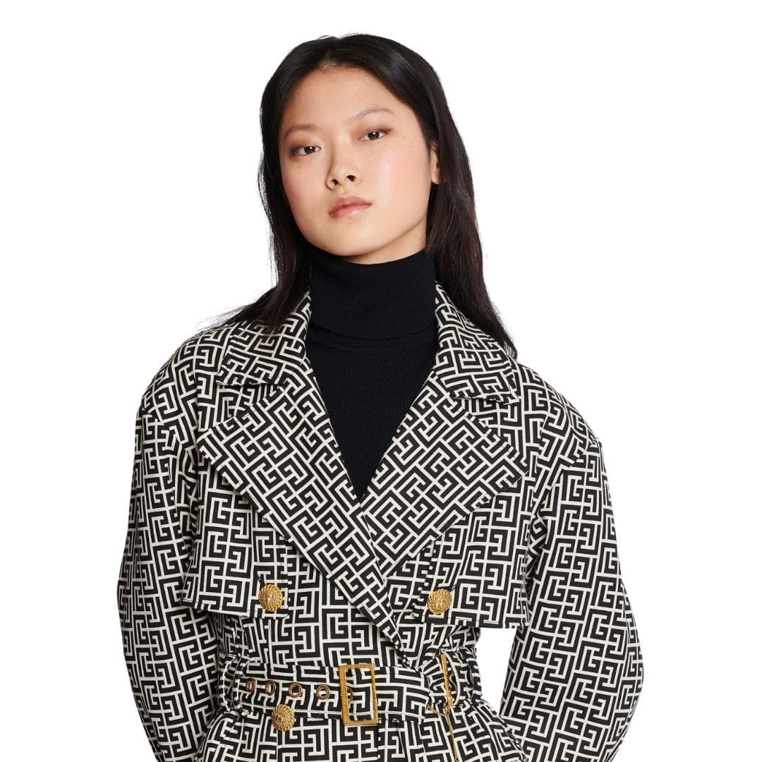 BALMAIN MONOGRAMMED TRENCH COAT - Image 7