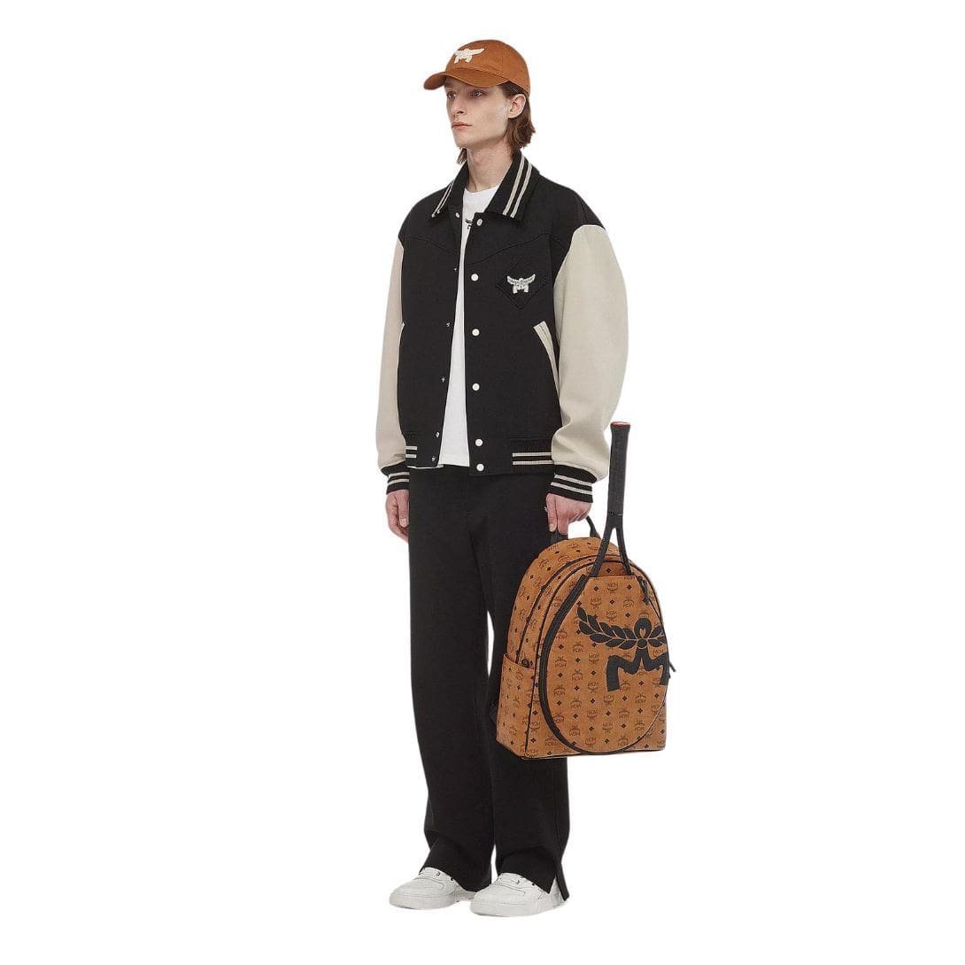 MCM STARK TENNIS BACKPACK IN MEGA LAUREL VISETOS COGNAC - Image 6