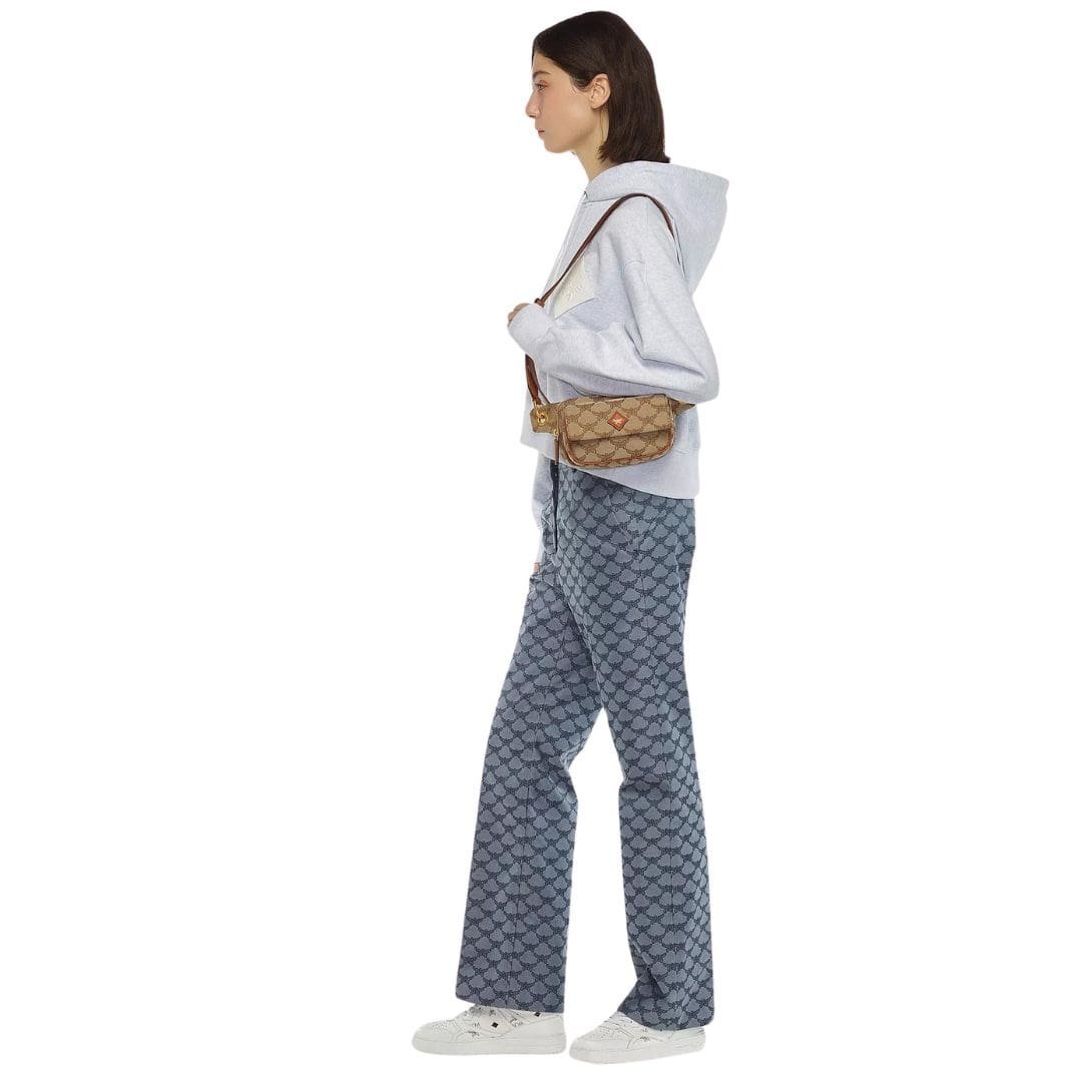 MCM HIMMEL BELT BAG IN LAURETOS JACQUARD BEIGE - Image 3