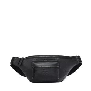 MCM MEDIUM FURSTEN BELT BAG IN MAXI MONOGRAM LEATHER BLACK