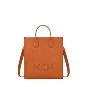 MCM MEDIUM KLASSIK TOTE IN SPANISH CALF LEATHER COGNAC