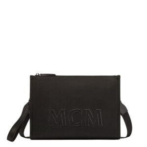 MCM LARGE AREN CROSSBODY POUCH IN SPANISH CALF LEATHER BLACK