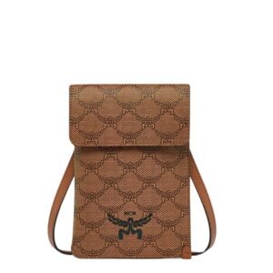 MCM MINI HIMMEL CROSSBODY POUCH IN LAURETOS COGNAC
