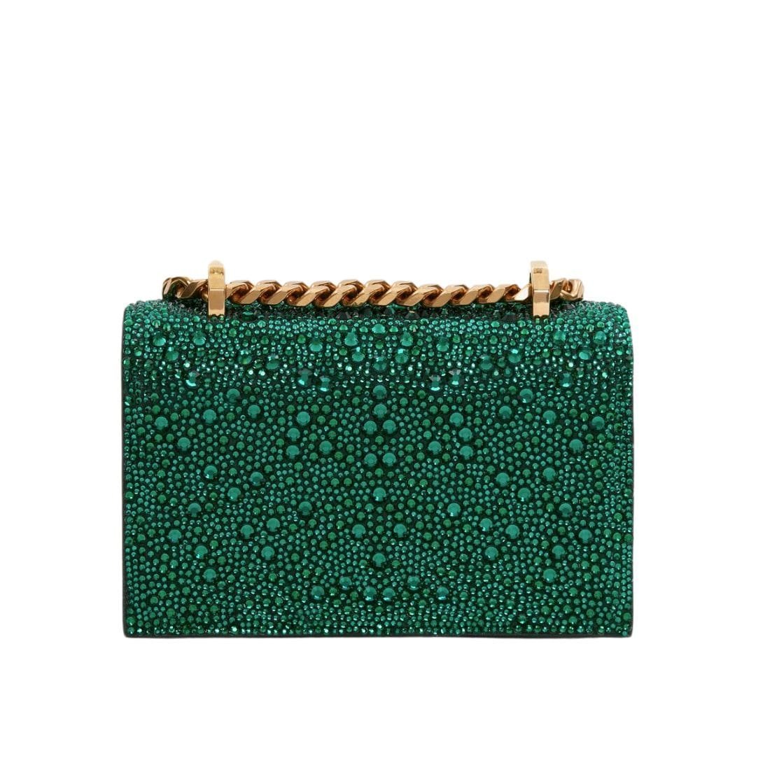 ALEXANDER MCQUEEN WOMANS MINI JEWELLED SATCHEL IN EMERALD - Image 3