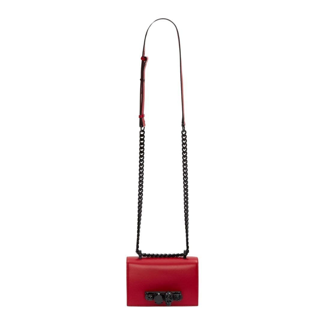 ALEXANDER MCQUEEN WOMANS MINI JEWELLED SATCHEL IN WELSH RED - Image 5