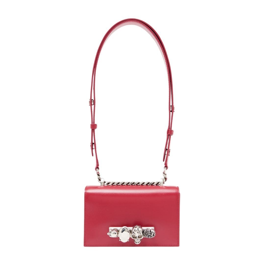 ALEXANDER MCQUEEN WOMANS THE BIKER MINI JEWELLED SATCHEL IN LIPSTICK RED - Image 5