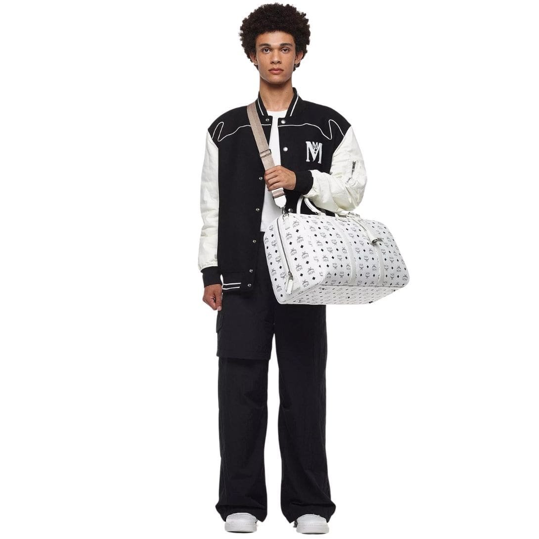 MCM OTTOMAR WEEKENDER BAG IN VISETOS WHITE - Image 5