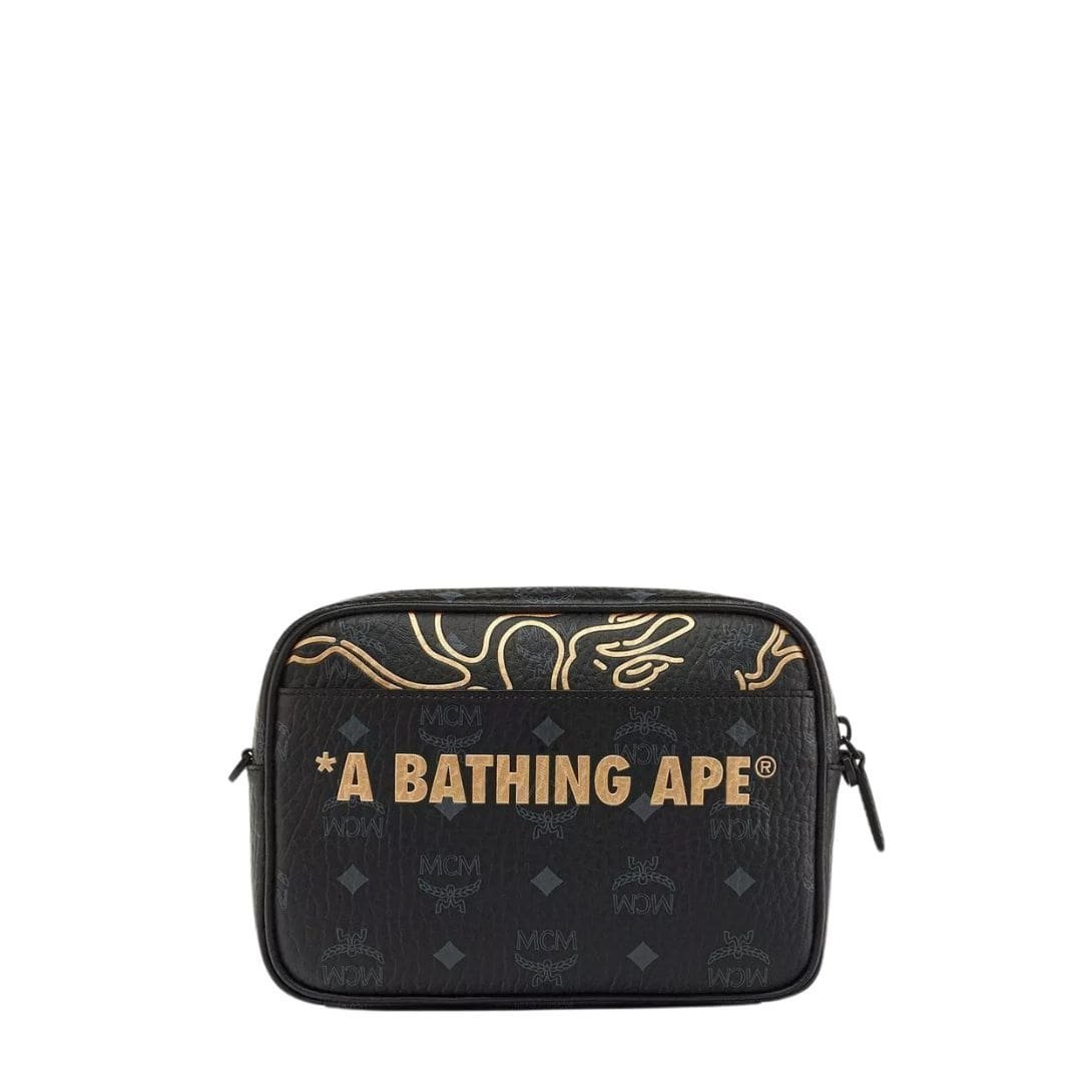 MCM SMALL X BAPE AREN CROSSBODY IN VISETOS BLACK - Image 5
