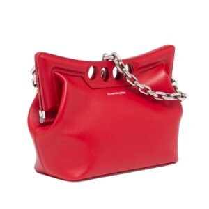 ALEXANDER MCQUEEN WOMENS THE PEAK BAG SMALL IN WELSH RED