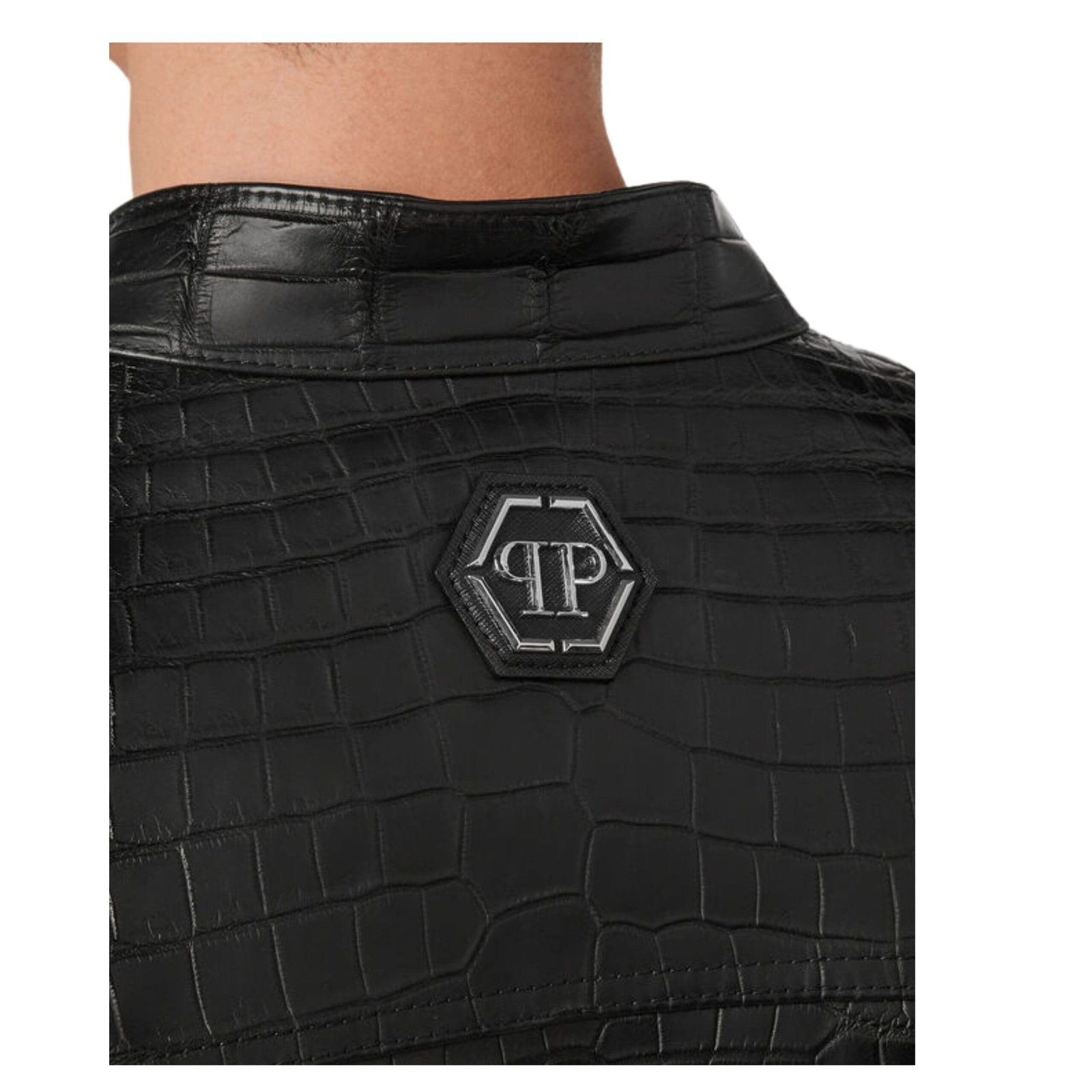 PHILIPP PLEIN LEATHER CROCODILE JACKET LUXURY - Image 6