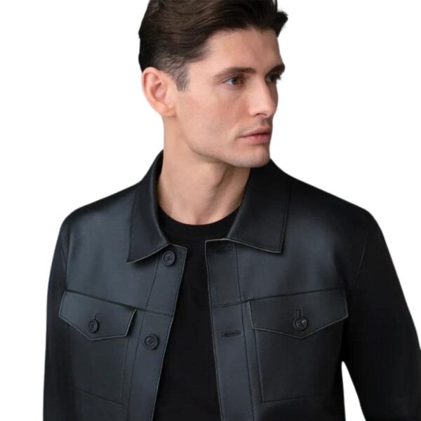 MACKAGE LINCOLN LEATHER JACKET WITH HORN BUTTONS - Image 6