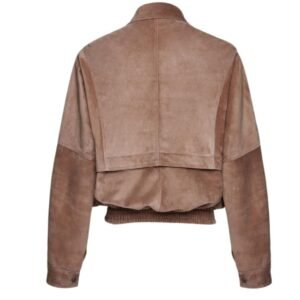MAGDA BUTRYM VINTAGE BOMBER JACKET IN BROWN SUEDE