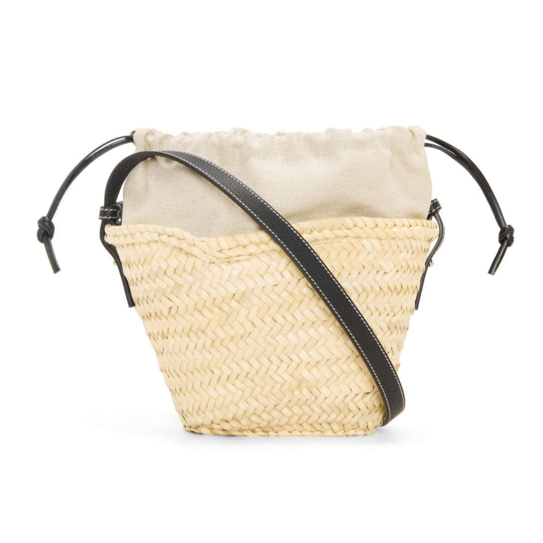 LOEWE BUCKET BAG WITH DRAWSTRING IN PALM LEAF AND CALFSKIN - Image 3