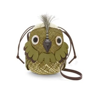 LOEWE BIRD BAG IN IRACA PALM AND CALFSKIN