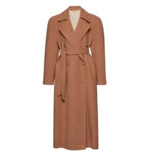MAGDA BUTRYM CASHMERE WRAP COAT IN CAMEL
