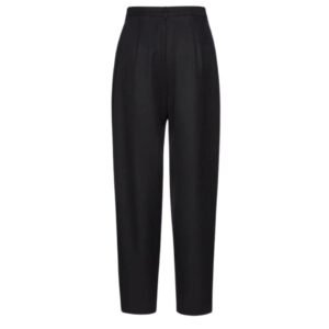 MAGDA BUTRYM TAPERED WOOL TROUSERS IN BLACK