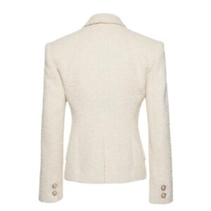 MAGDA BUTRYM FITTED BOUCLE BLAZER IN BEIGE