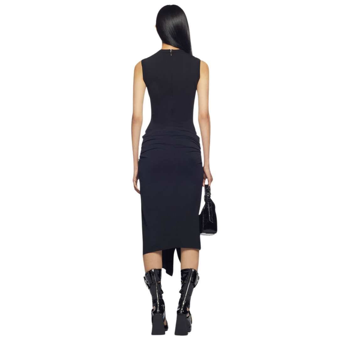 THE ATTICO "MIRNA" BLACK MIDI DRESS - Image 2