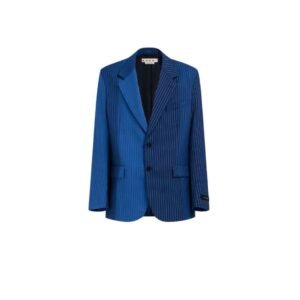 MARNI BLUE DEGRADE PINSTRIPE WOOL BLAZER