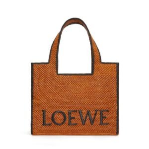 LOEWE FONT TOTE LARGE BAG IN RAFFIA
