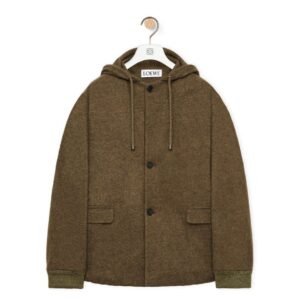 LOEWE HOODED JACKET IN WOOL AND CASHMERE