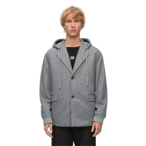 LOEWE HOODED JACKET IN WOOL AND CASHMERE