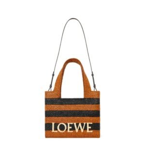 LOEWE FONT TOTE BAG IN RAFFIA