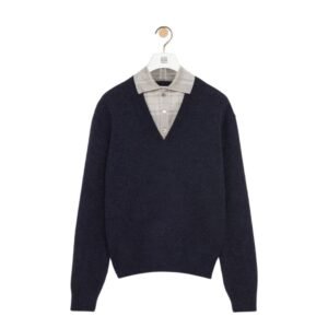 LOEWE TROMPE LOEIL SWEATER IN WOOL AND SILK