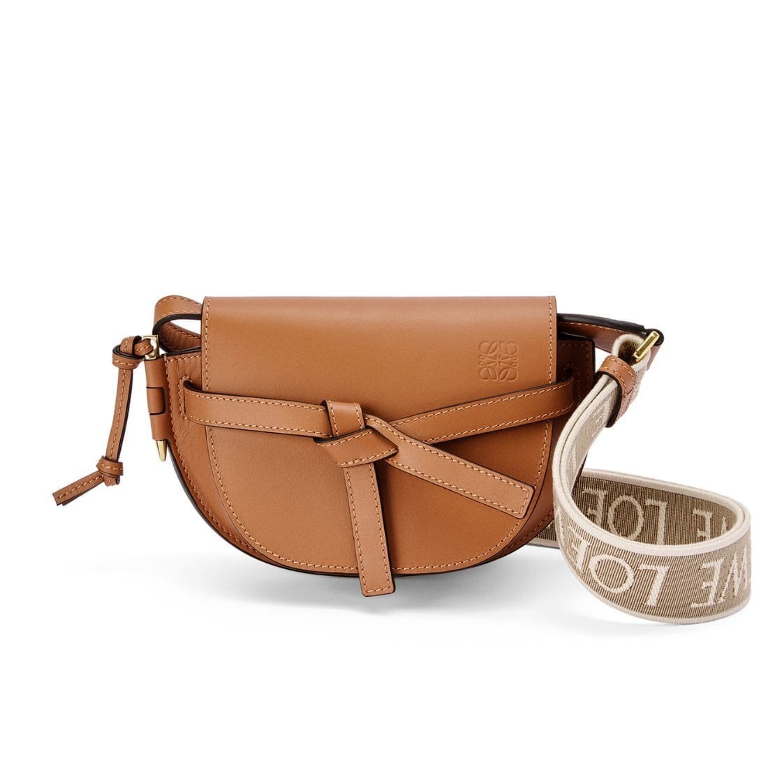 LOEWE GATE DUAL MINI BAG IN SOFT CALFSKIN AND JACQUARD - Image 4