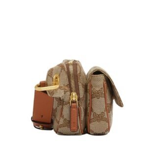 MCM HIMMEL BELT BAG IN LAURETOS JACQUARD BEIGE