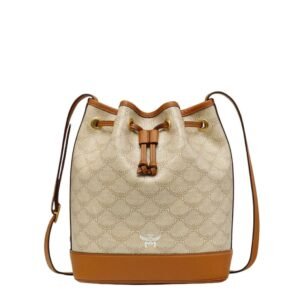 MCM HIMMEL DRAWSTRING BAG IN LAURETOS BEIGE
