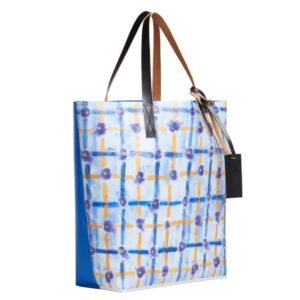 MARNI BLUE TOTE WITH SARABAND PRINT