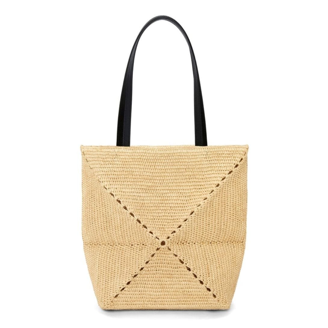 LOEWE PUZZLE FOLD TOTE BAG IN RAFFIA - Image 8