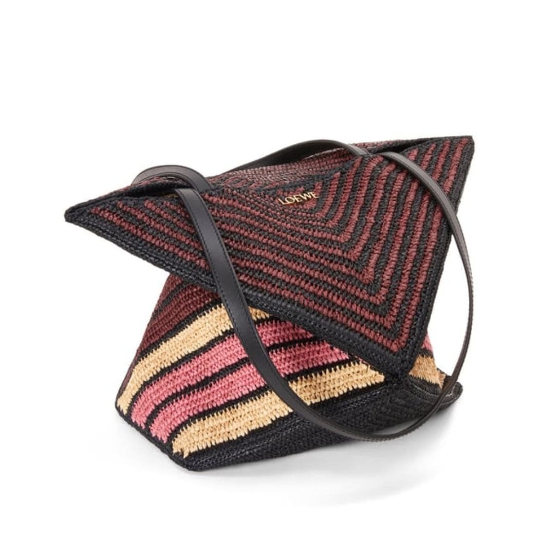 LOEWE PUZZLE FOLD TOTE BAG IN RAFFIA - Image 3