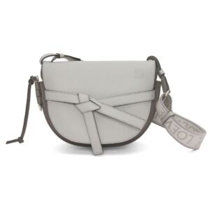 LOEWE SMALL GATE CUAL BAG IN SOFT CALFSKIN AND JACQUARD