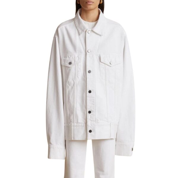 KHAITE THE GRIZZO JACKET IN WHITE