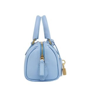 MCM SMALL ELLA BOSTON BAG IN MAXI MONOGRAM LEATHER BLUE