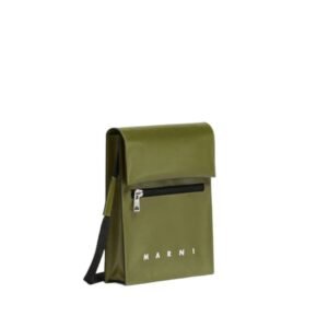 MARNI GREEN POUCH WITH SHOELACE STRAP