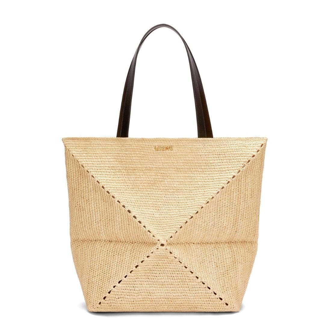 LOEWE PUZZLE FOLD TOTE XL BAG IN RAFFIA - Image 4