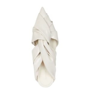 GIVENCHY TWIST FLAT MULES IN LAMINATED LEATHER