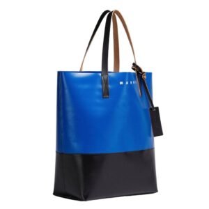 MARNI TRIBECA SHOPPING BAG IN BLUE AND BLACK