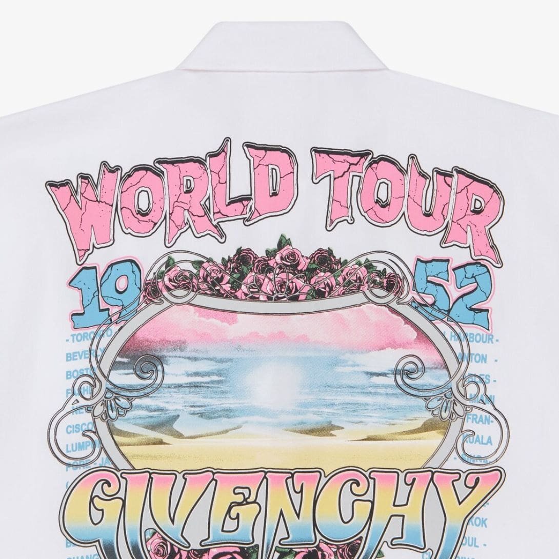 GIVENCHY SHIRT IN POPLIN WITH GIVENCHY WORLD TOUR PRINT - Image 5