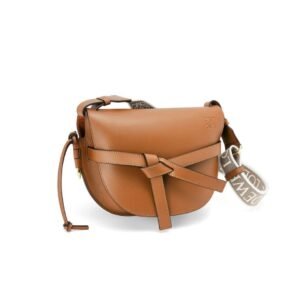 LOEWE SMALL GATE BAG IN SOFT CALFSKIN AND JACQUARD