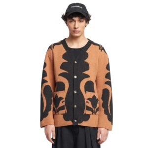 NANUSHKA BOAN TERRY-JACQUAED CARDIGAN BROWN