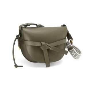 LOEWE SMALL GATE BAG IN SOFT CALFSKIN AND JACQUARD