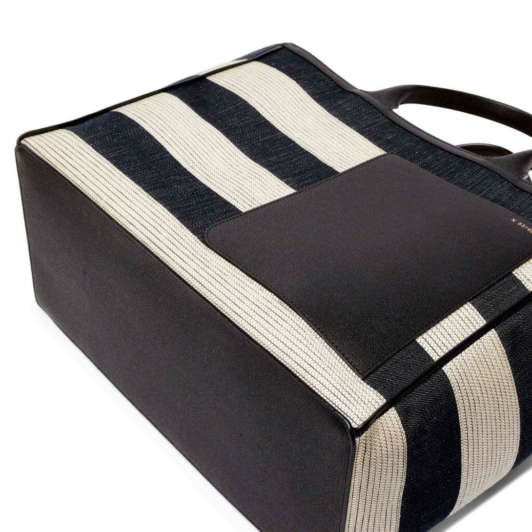 VALEXTRA TOTE BAG DENIM STRIPE LARGE - Image 5