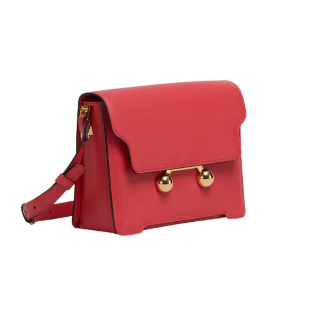 MARNI RED LEATHER TRUNKAROO MEDIUM SHOULDER BAG - Image 4