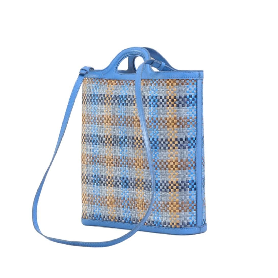 MARNI TROPICALIA CROSSBODY BAG IN LEATHER AND RAFFIA FABRIC - Image 3